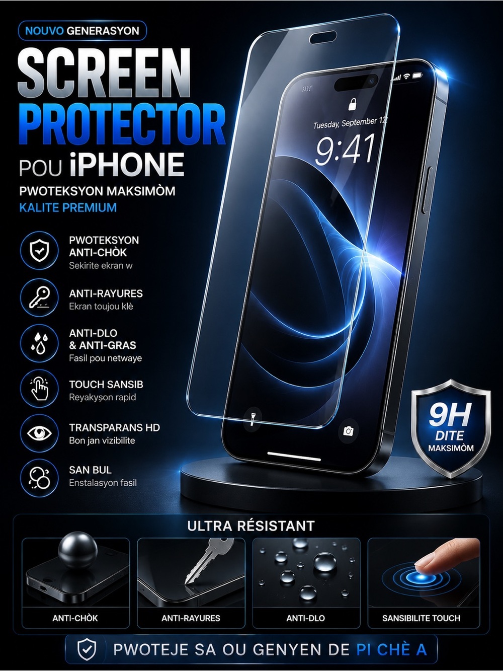 Clear Tempered Glass Screen Protector for iPhone - Ultra Clear